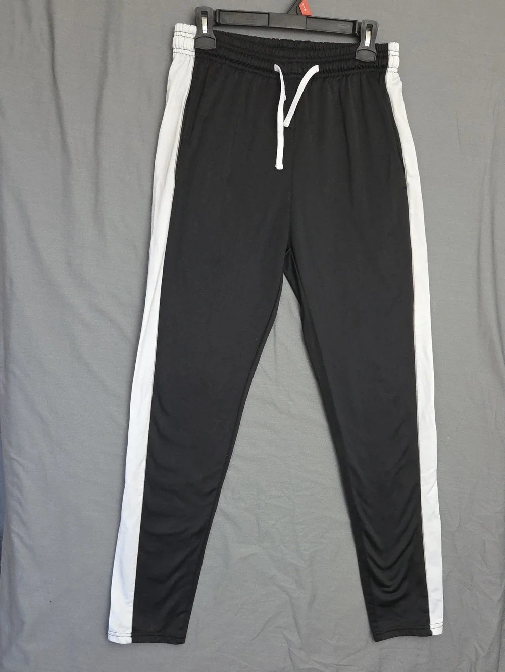 Two Pairs Boy's Athletic Track Pants Orange &‎ Blue Side Panels Black & White L